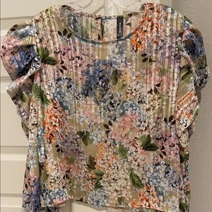 Sheer Floral Long-Sleeve Blouse